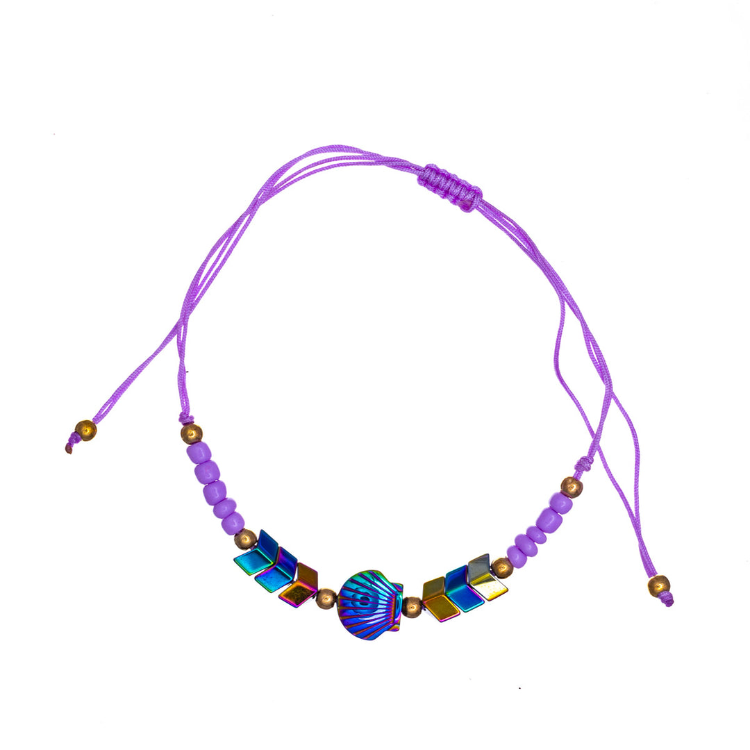 Colourful bead bracelet with symbols