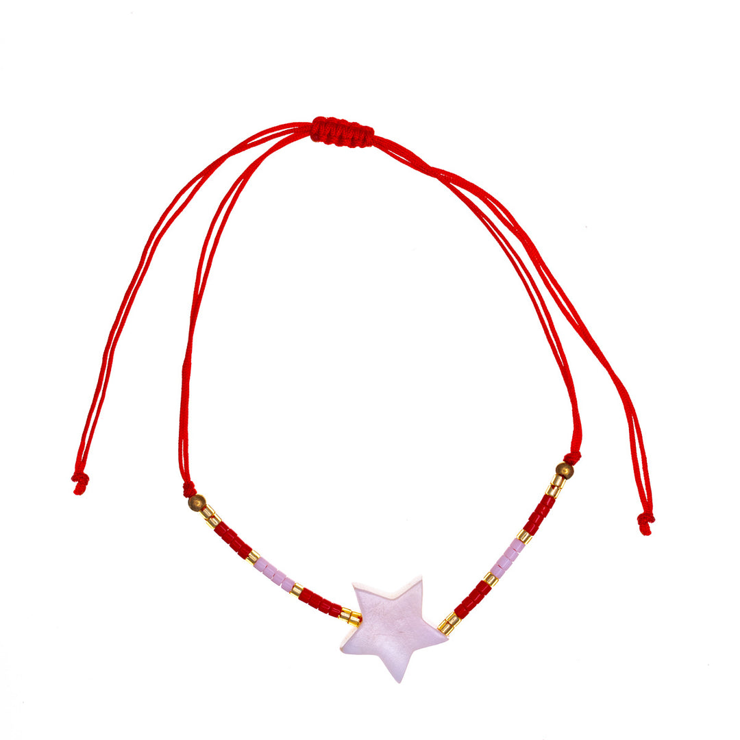 Colourful star bracelet with beads