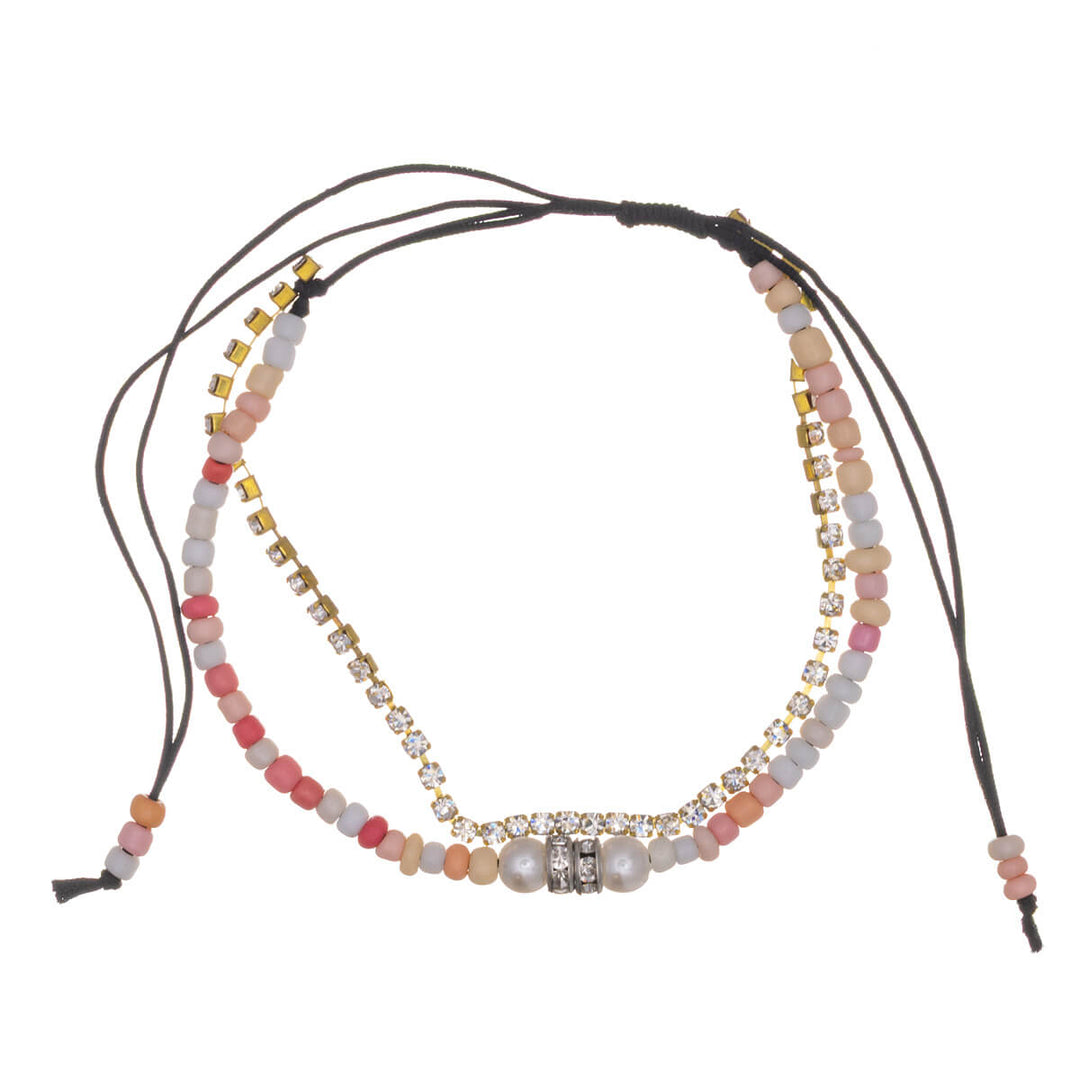 Tvåradigt justerbart armband med infinity-hänge