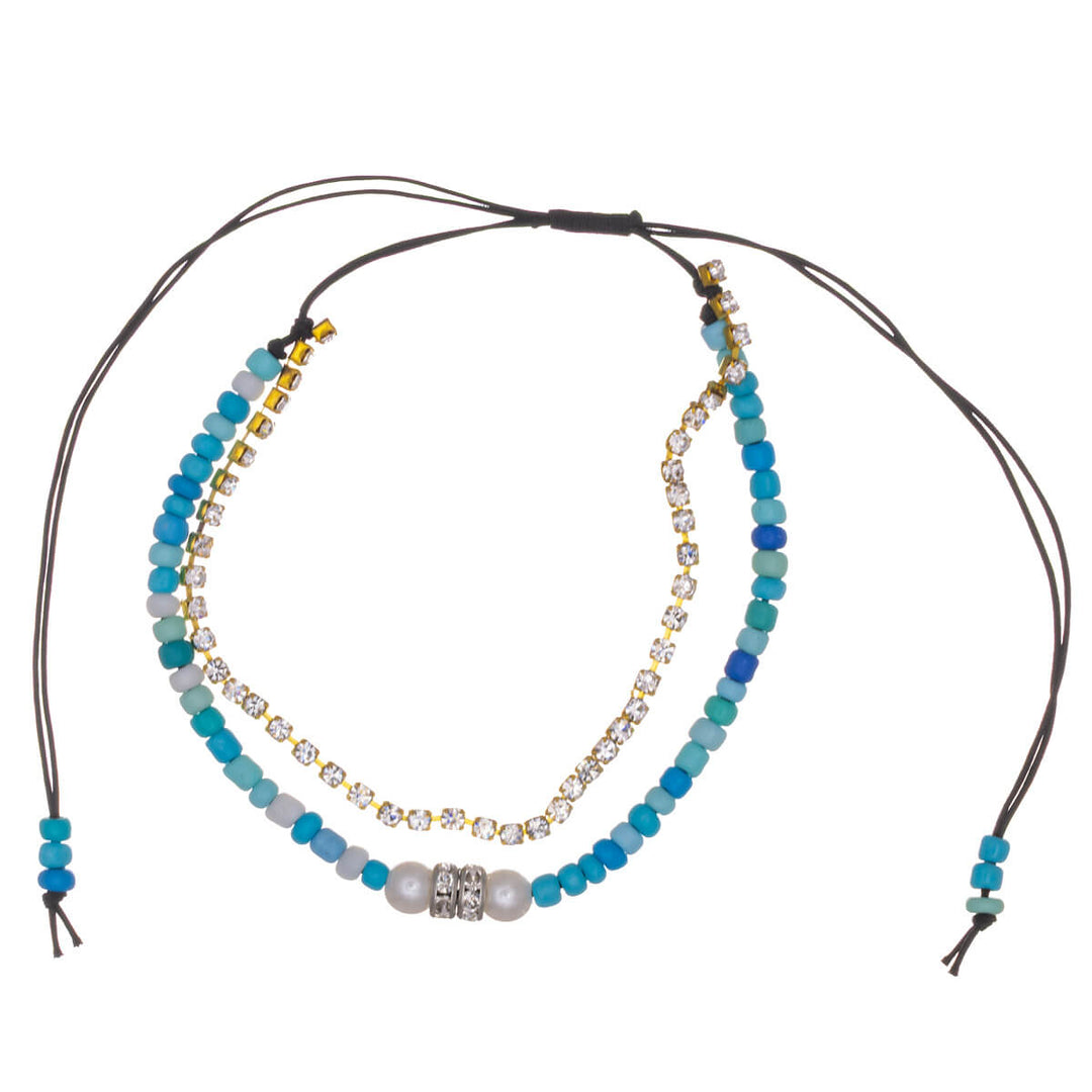 Tvåradigt justerbart armband med infinity-hänge