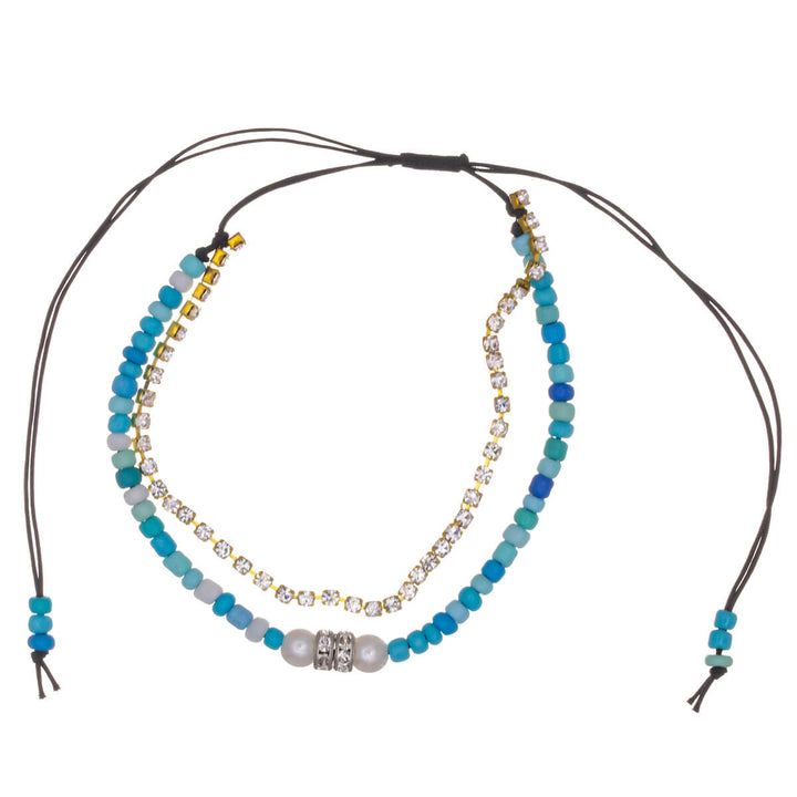 Tvåradigt justerbart armband med infinity-hänge