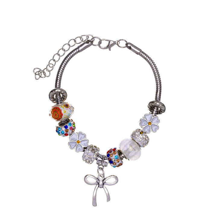 Bracelet with colourful beads and pendant