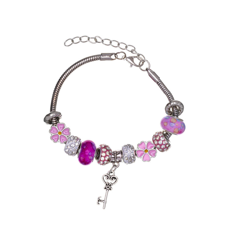 Bracelet with colourful beads and pendant