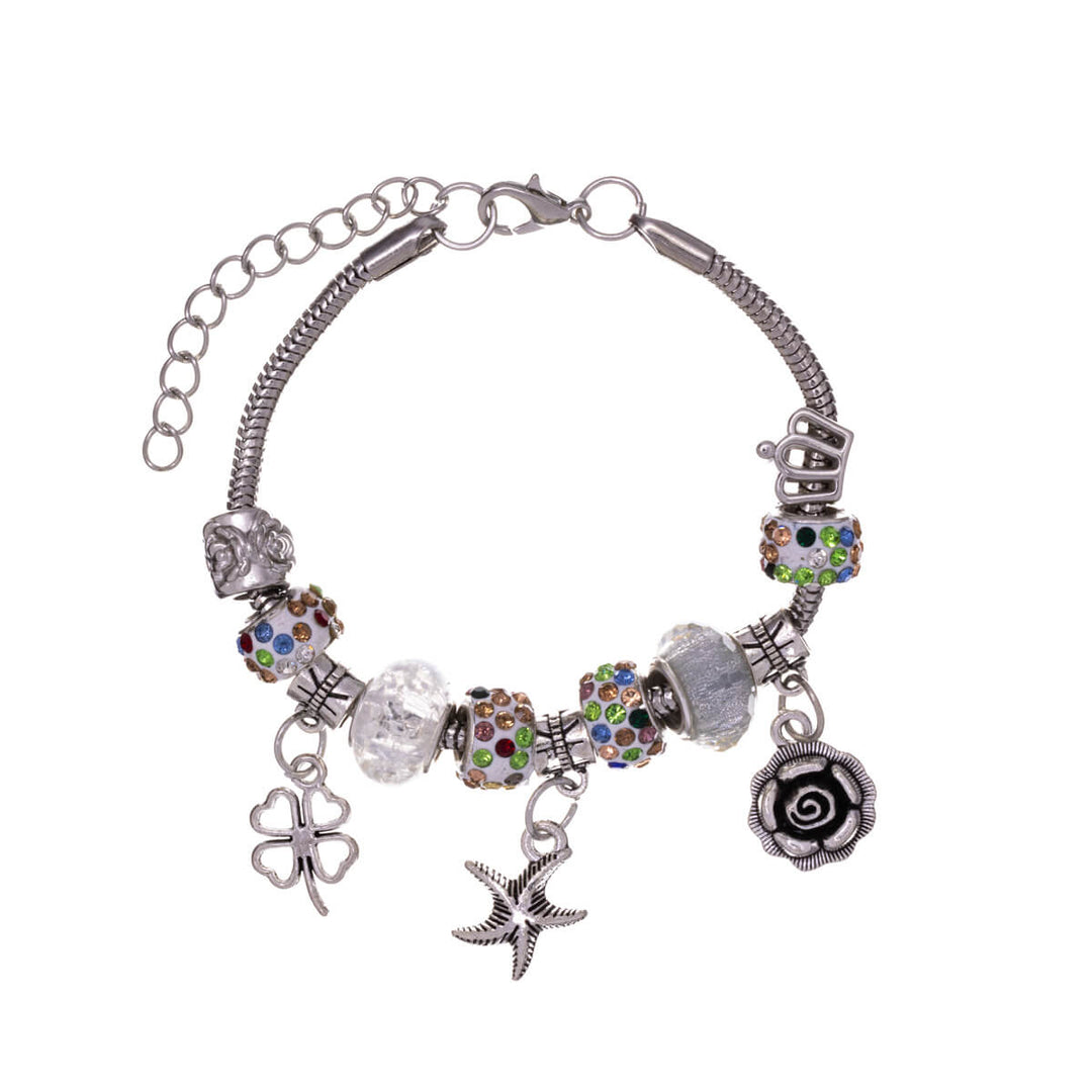 Bracelet with colourful beads and pendants