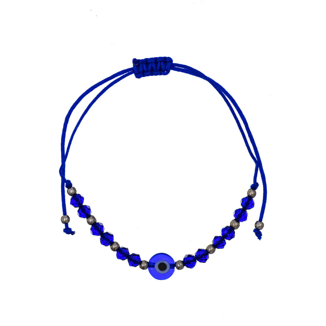 Evil eye bracelet with adjustable cuff