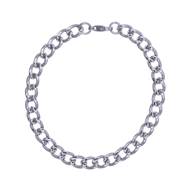 Flat round armour chain bracelet 7mm 21.5cm (Steel 316L)