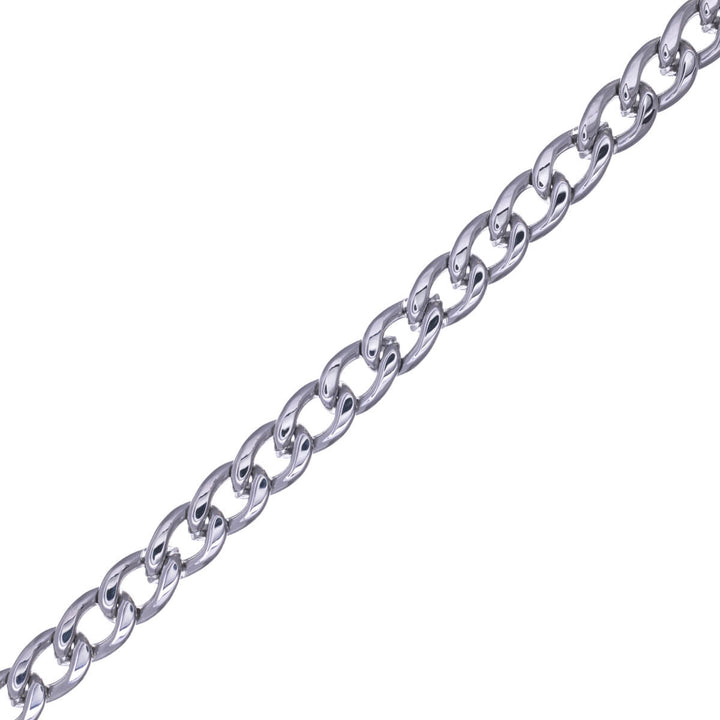 Flat round armour chain bracelet 8mm 21.5cm (Steel 316L)