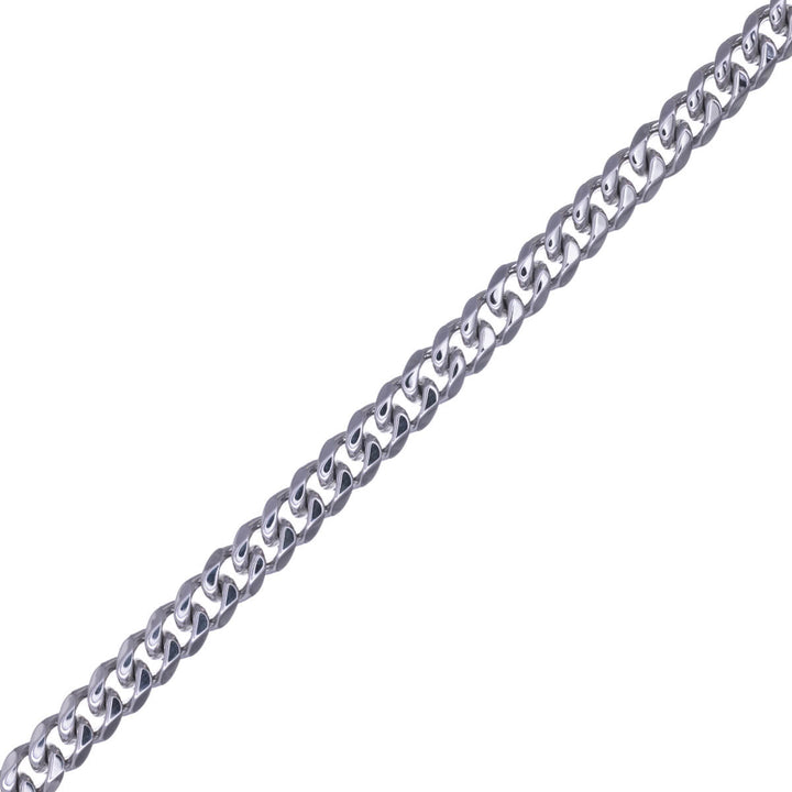 Flat angled armoured chain bracelet 7mm 20.5cm (Steel 316L)