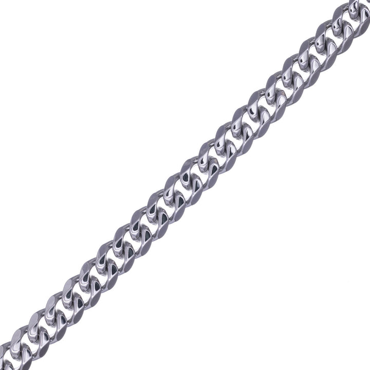 Angled armoured chain bracelet 9mm 21cm (Steel 316L)