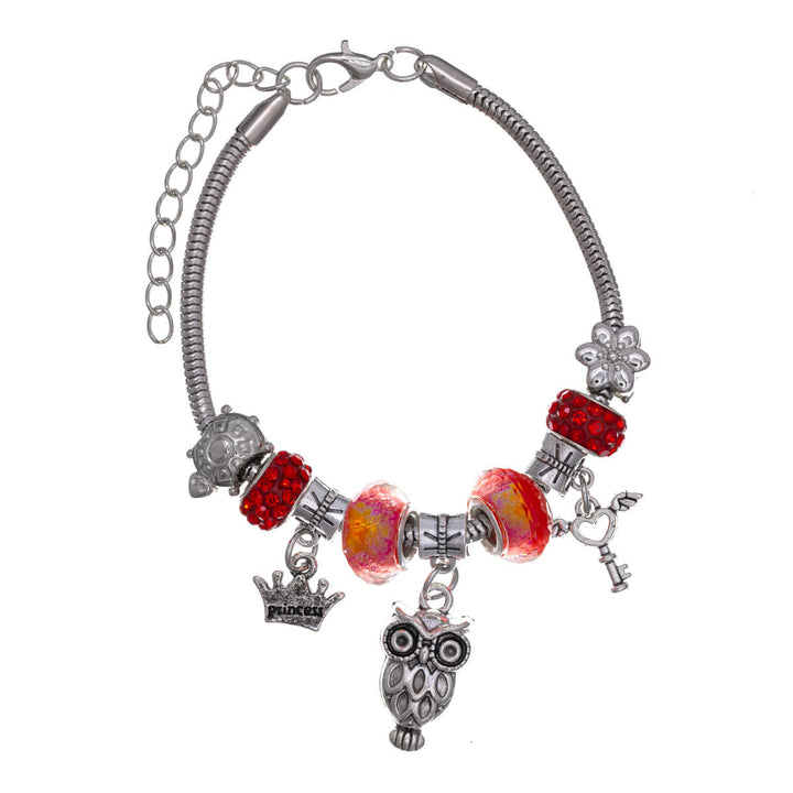 Bracelet with colourful beads and pendants