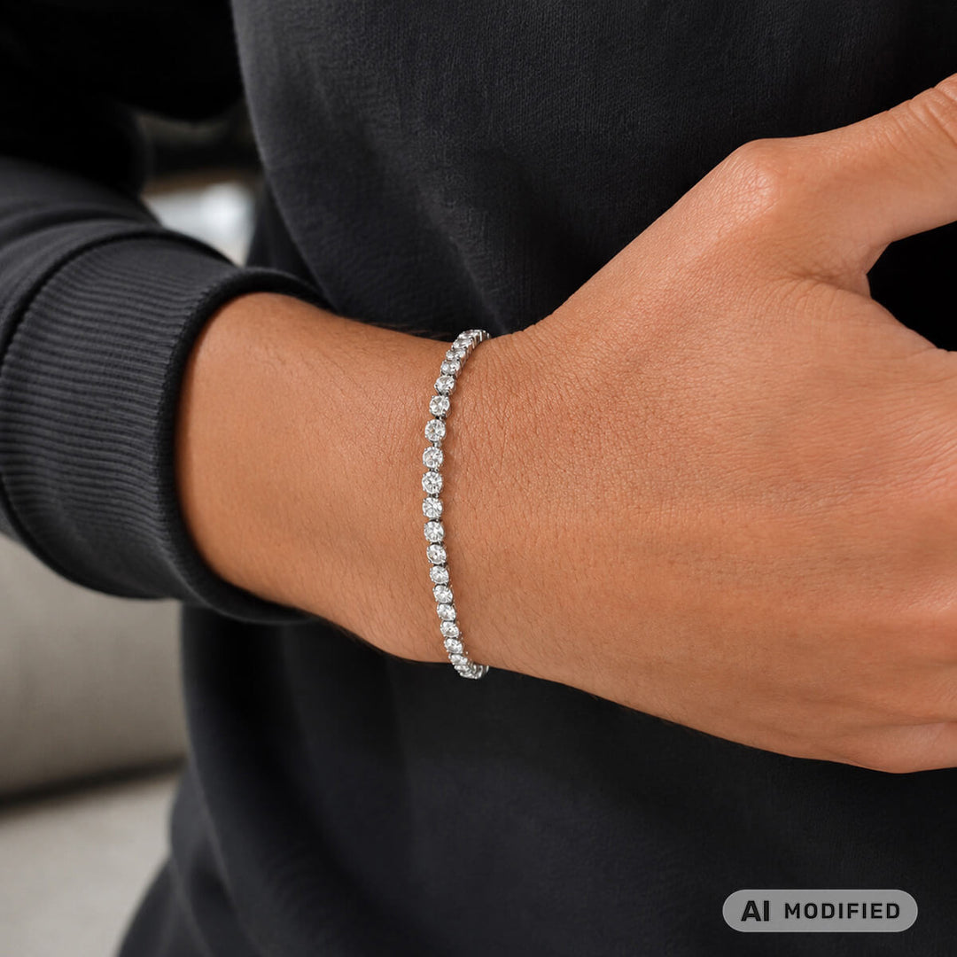 Zirconia tennis bracelet 4mm (Steel 316L)