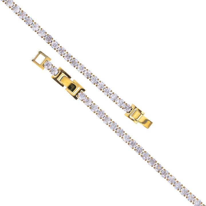 Zirkonia tennisarmband 4mm (Stål 316L)