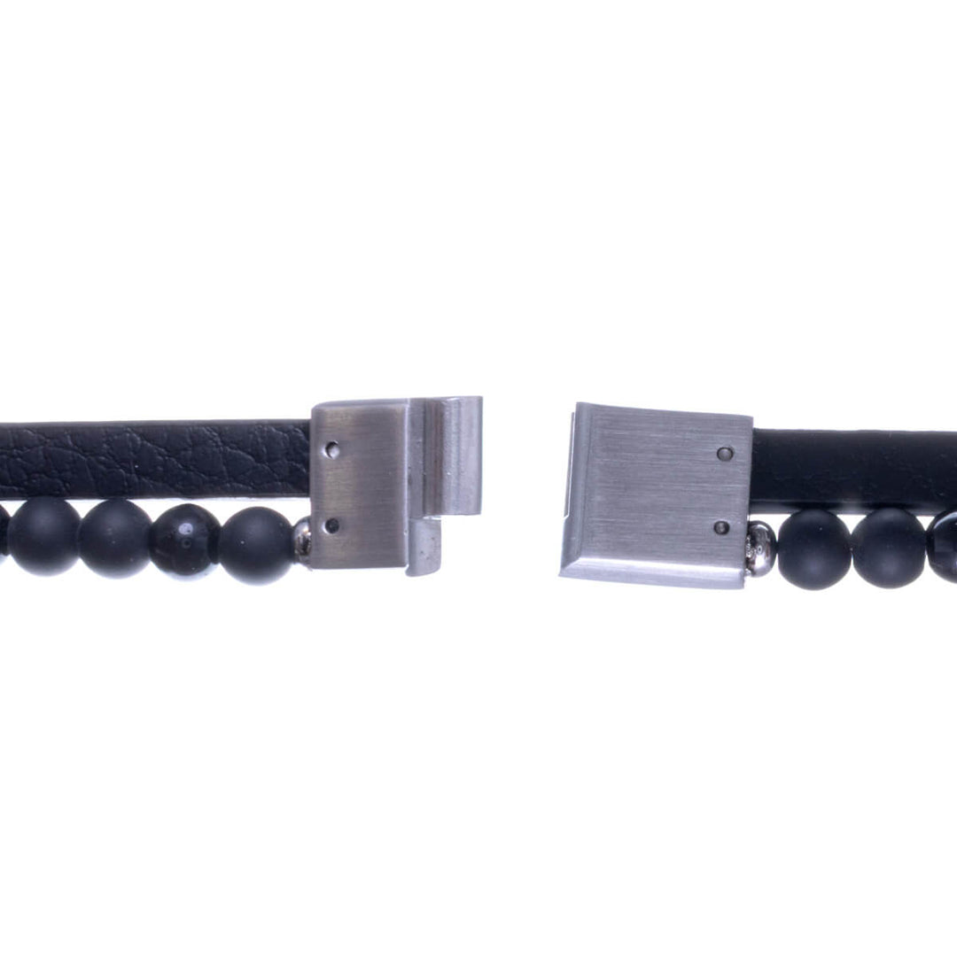 Steel plate bracelet with beads (Steel 316L)