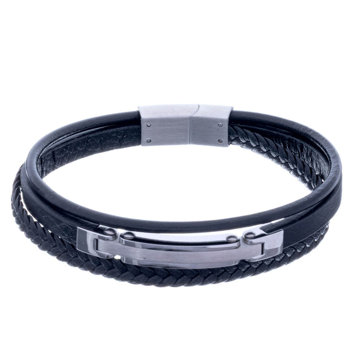 Armband med tre rader av stålplåt (stål 316L)