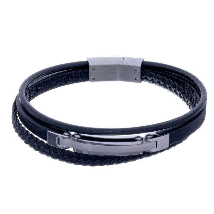 Armband med tre rader av stålplåt (stål 316L)