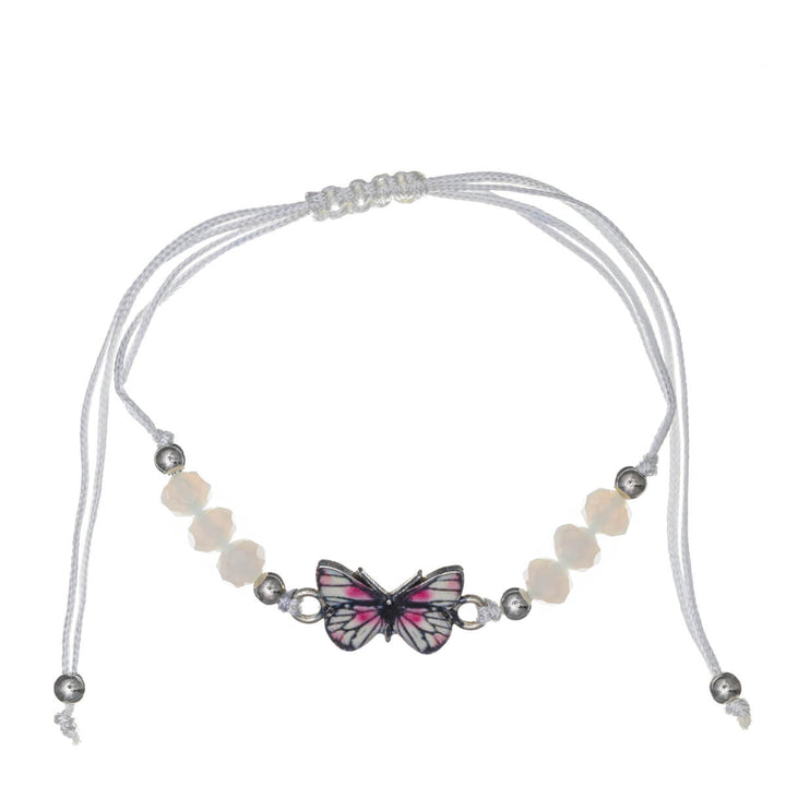 Colourful adjustable butterfly bracelet
