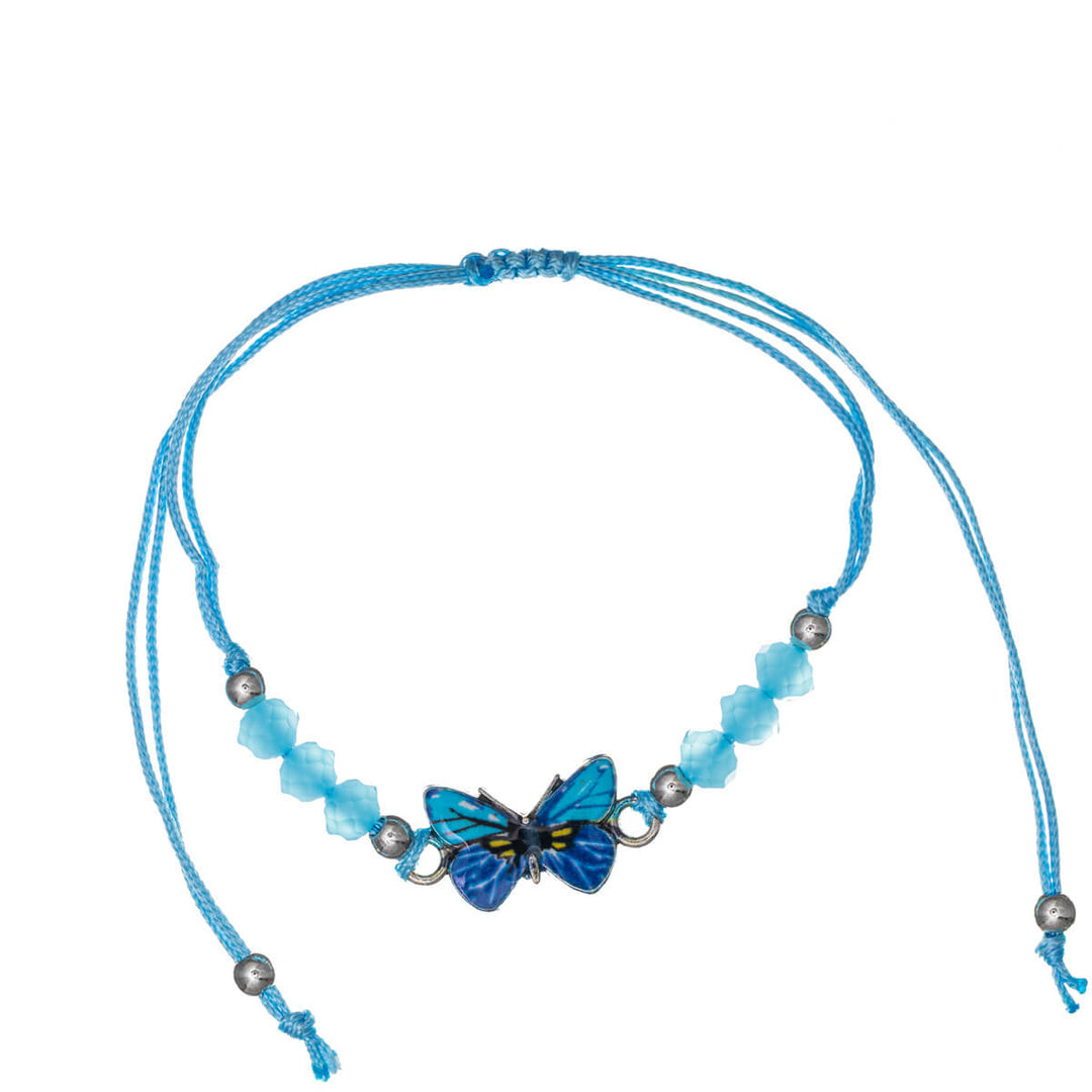 Colourful adjustable butterfly bracelet