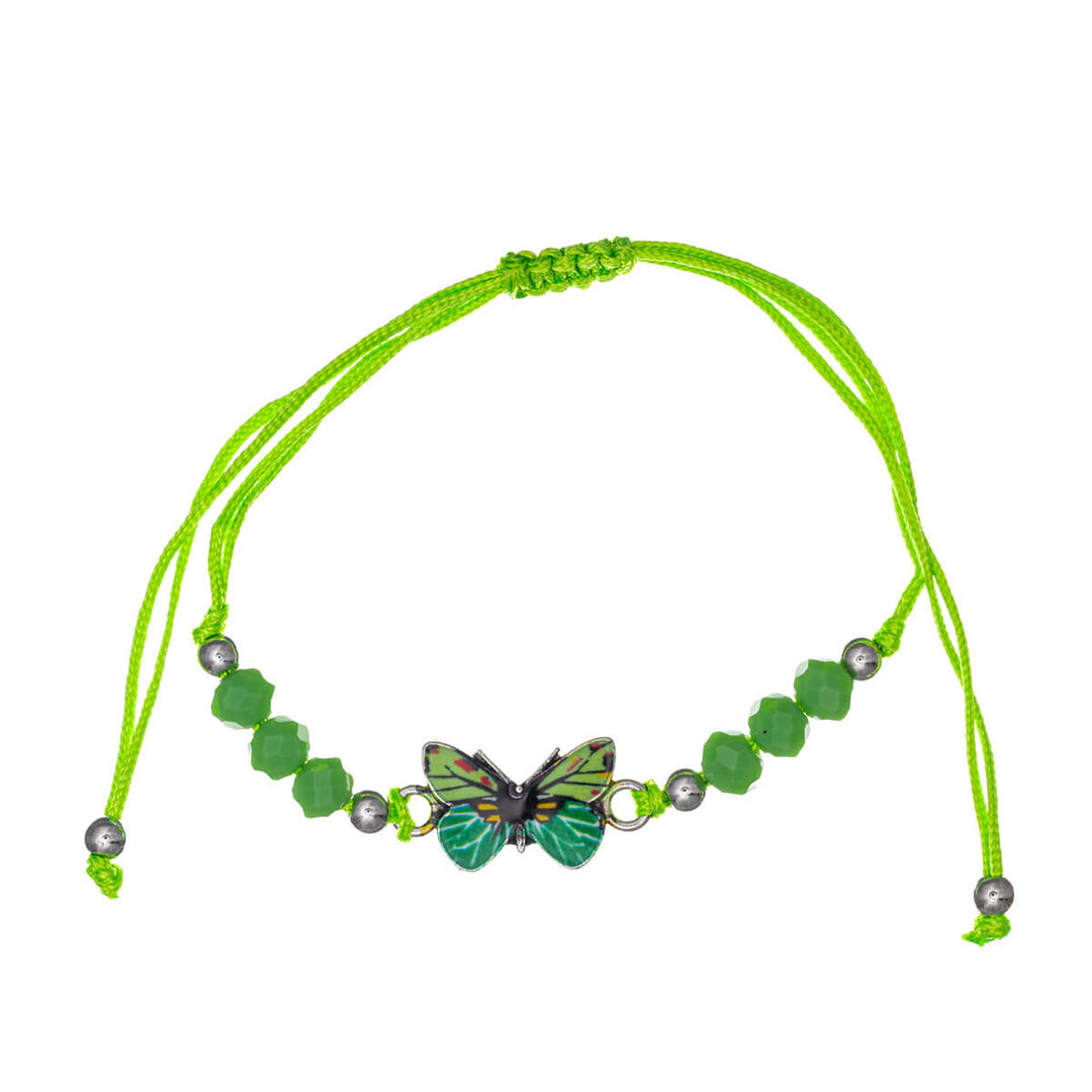 Colourful adjustable butterfly bracelet