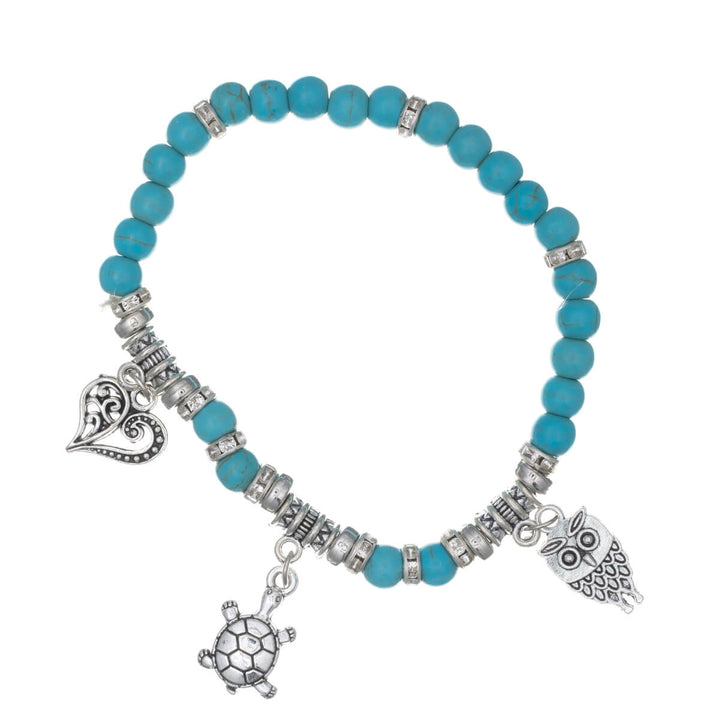 Flexibelt stenarmband med hängen