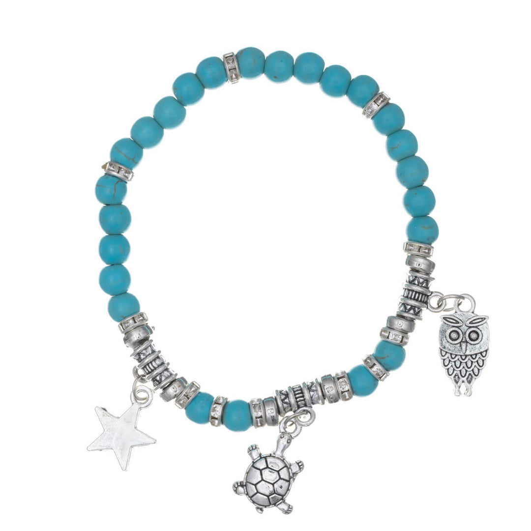 Flexibelt stenarmband med hängen