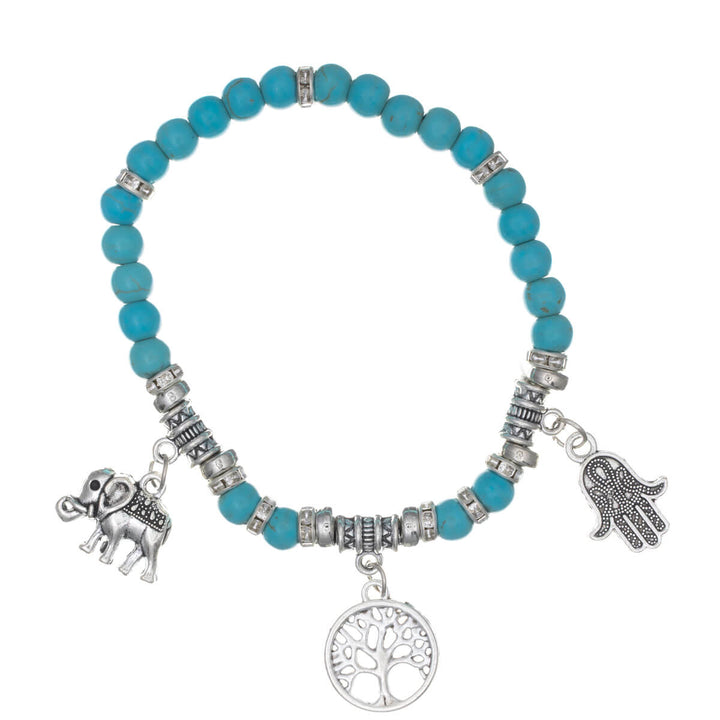 Flexibelt stenarmband med hängen