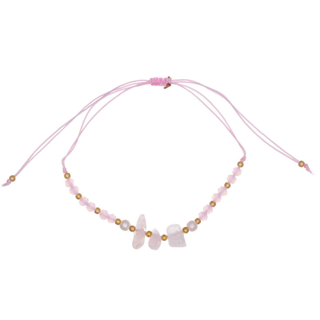 Adjustable stone bracelet with beads