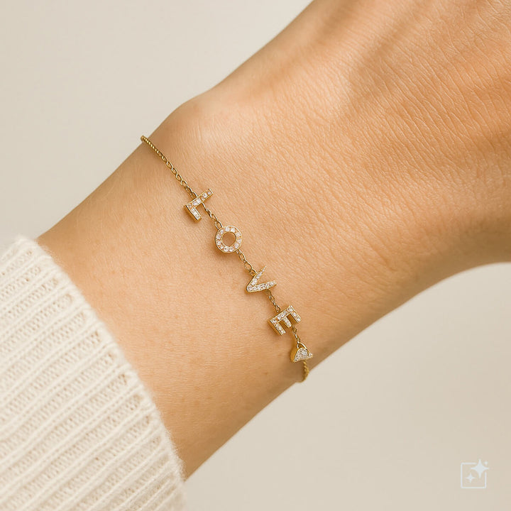 Love bracelet with zirconia stones (Steel 316L)
