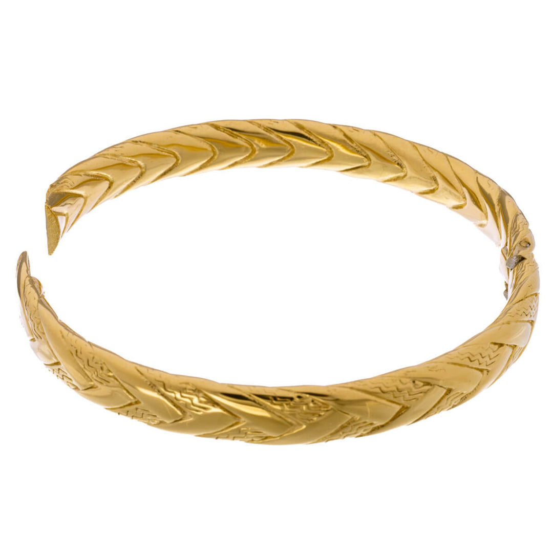 Textured steel bracelet with hinge (Steel 316L)