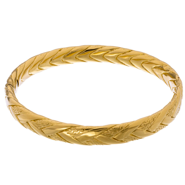 Textured steel bracelet with hinge (Steel 316L)