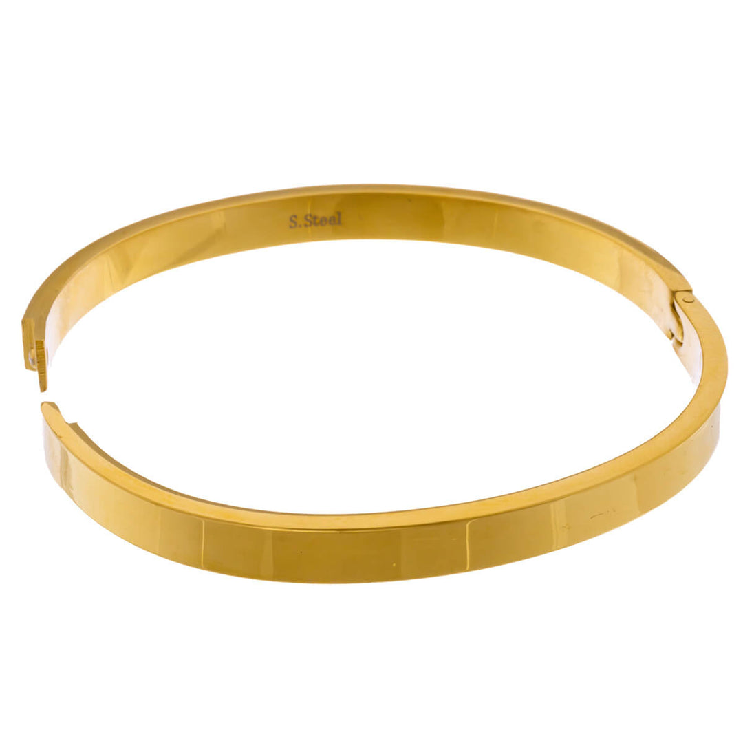 Flat steel bracelet with hinge 6mm (Steel 316L)