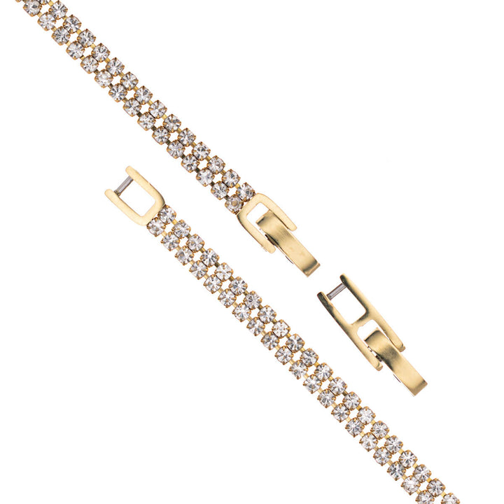 Double-row steel zirconia bracelet (316L steel)