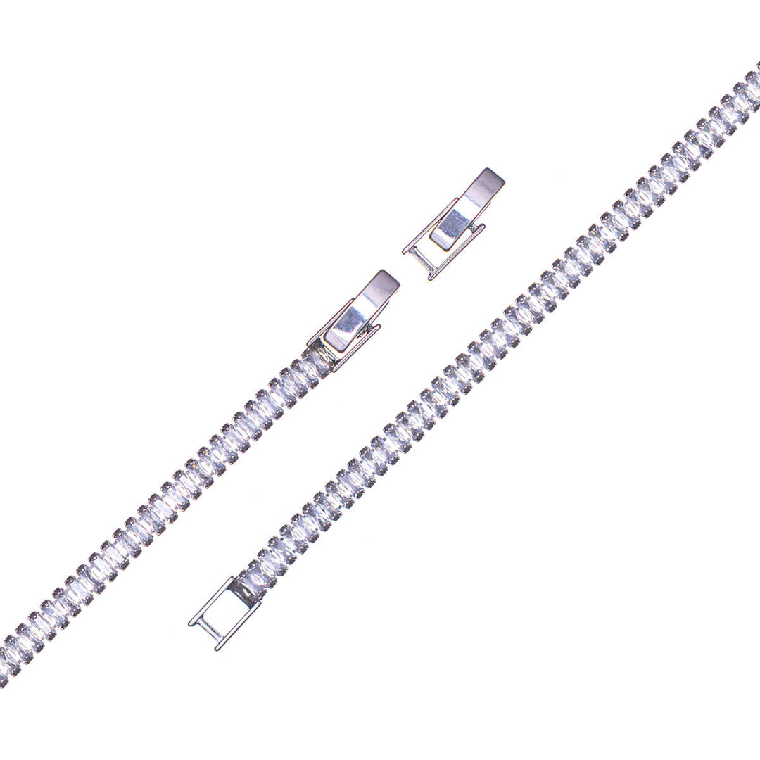 Delikat baguette zirkonia tennisarmband