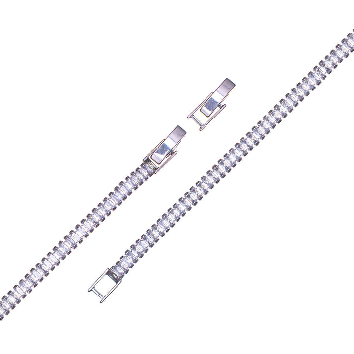 Delikat baguette zirkonia tennisarmband