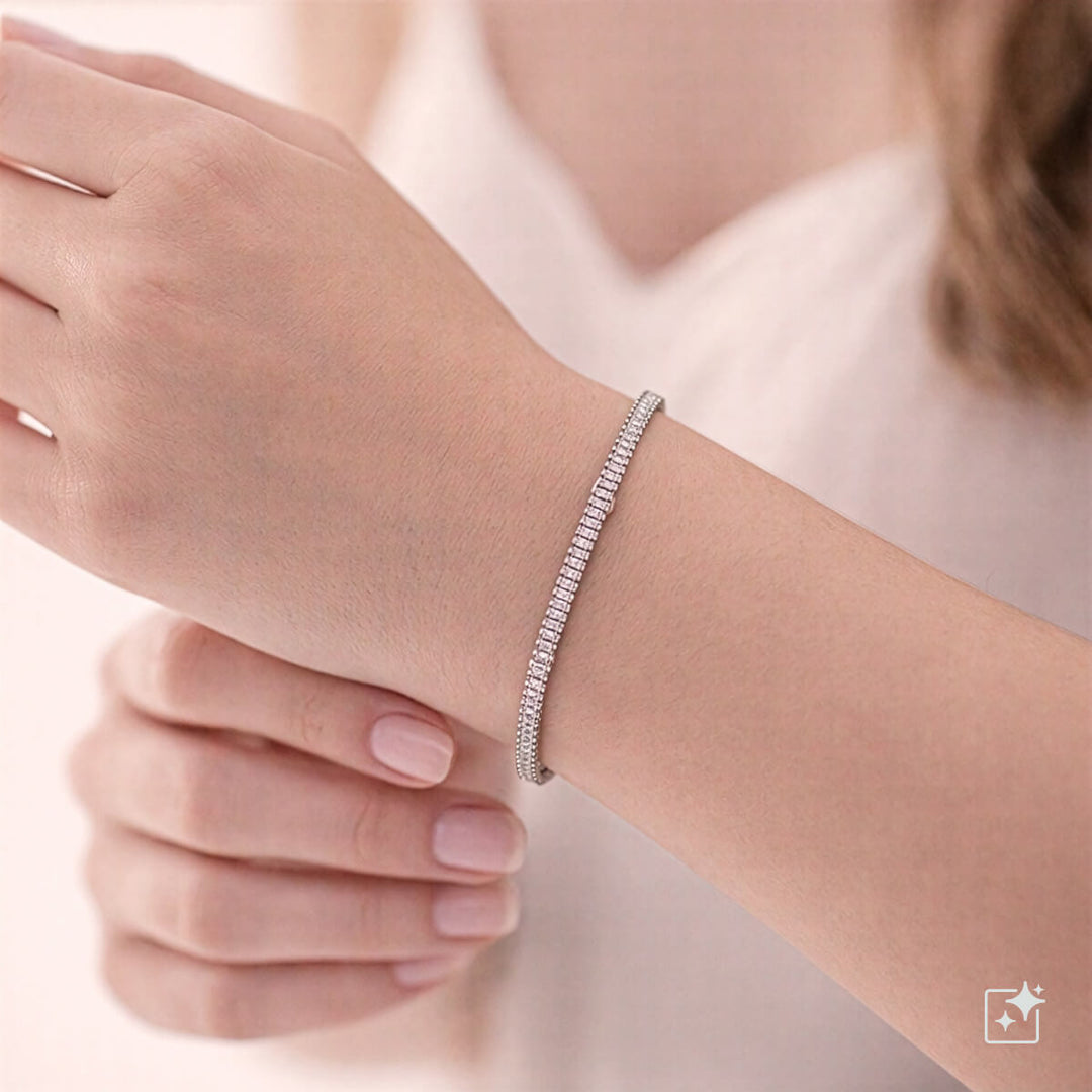 Delikat baguette zirkonia tennisarmband