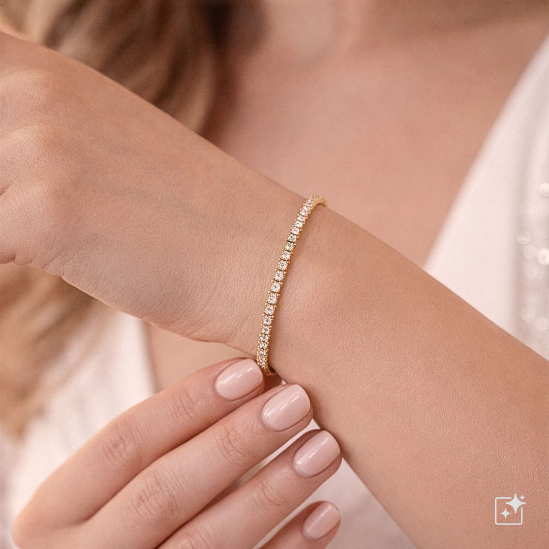 Delikat baguette zirkonia tennisarmband