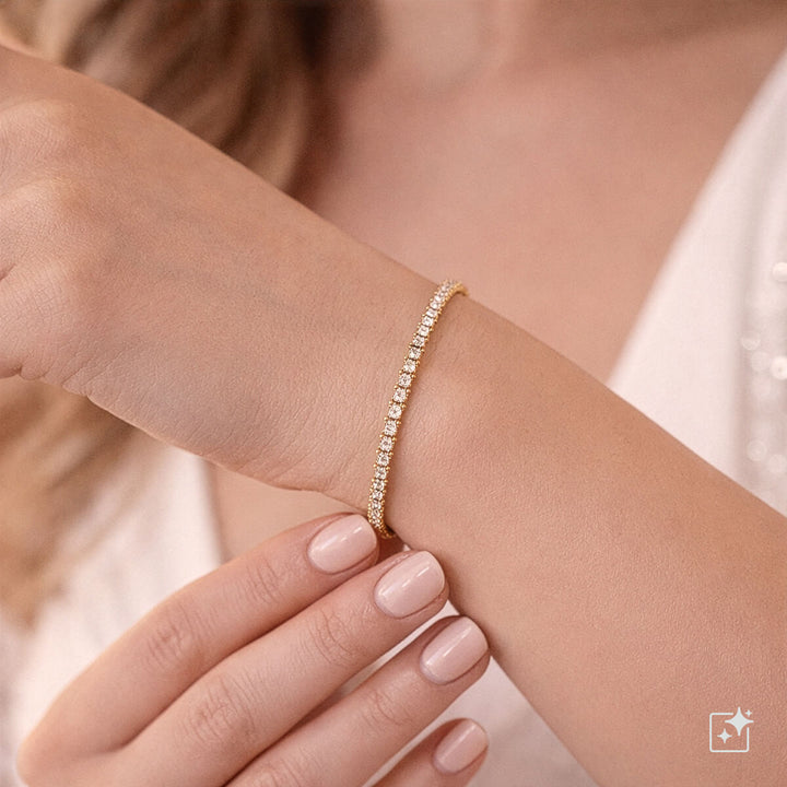 Delikat baguette zirkonia tennisarmband