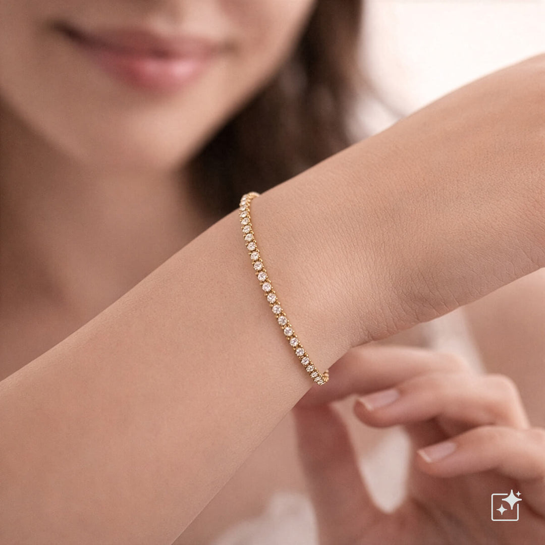 Delikat rund zirkonia tennisarmband