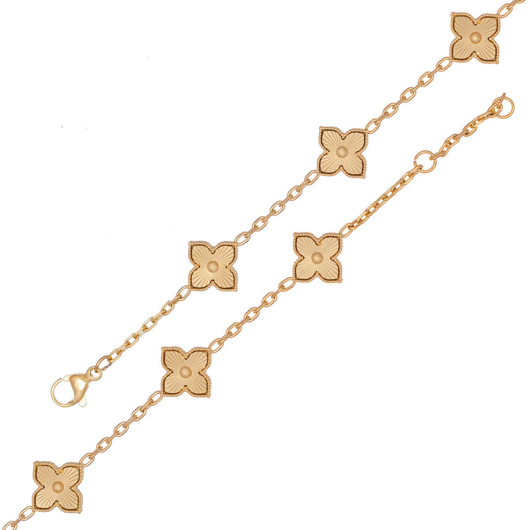 Delikat armband med fyrklöver (316L-stål)