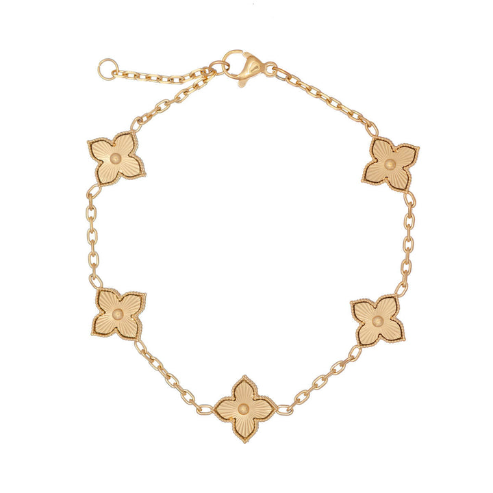 Delikat armband med fyrklöver (316L-stål)