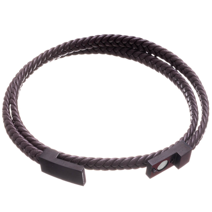 Double braided men's bracelet – Magnetic clasp