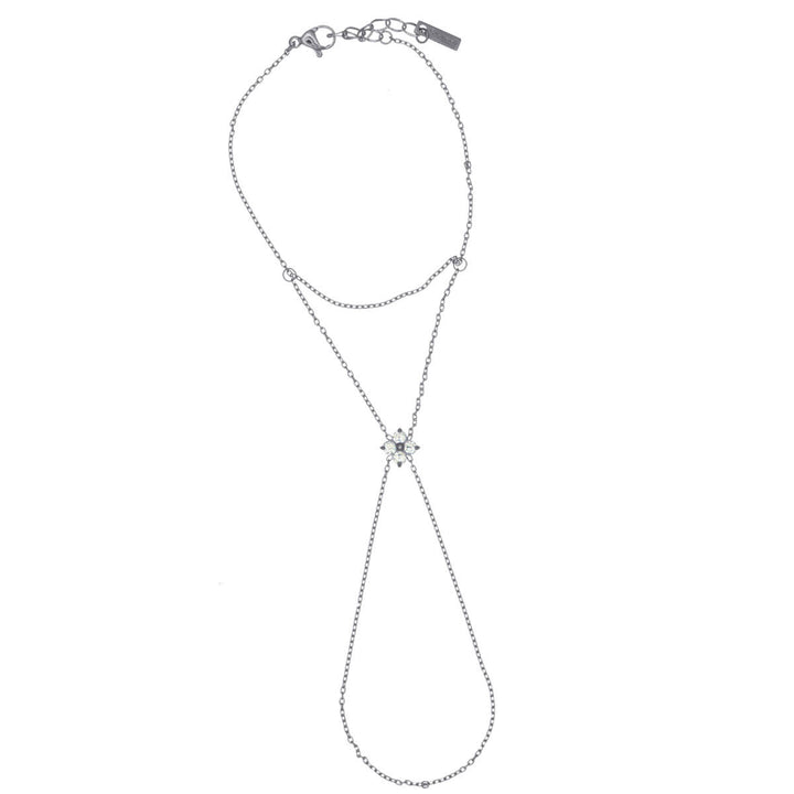 Armband med ring och zirkoniablomdekoration – kirurgiskt stål 316L