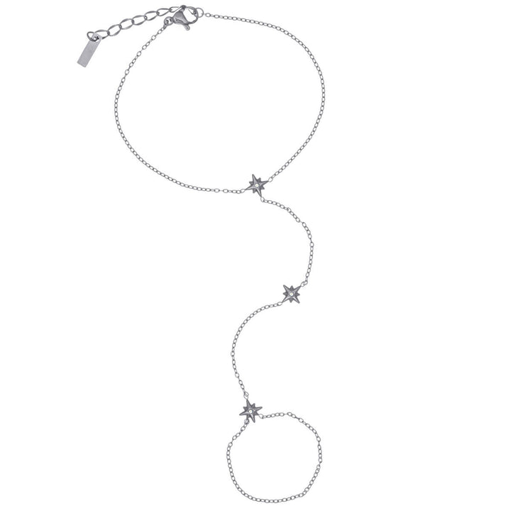 Armband med ring- och stjärndekorationer – kirurgiskt stål 316L