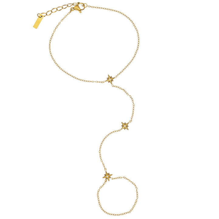 Armband med ring- och stjärndekorationer – kirurgiskt stål 316L