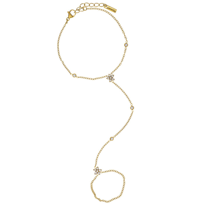 Armband med ring och zirkoniablommor – kirurgiskt stål 316L