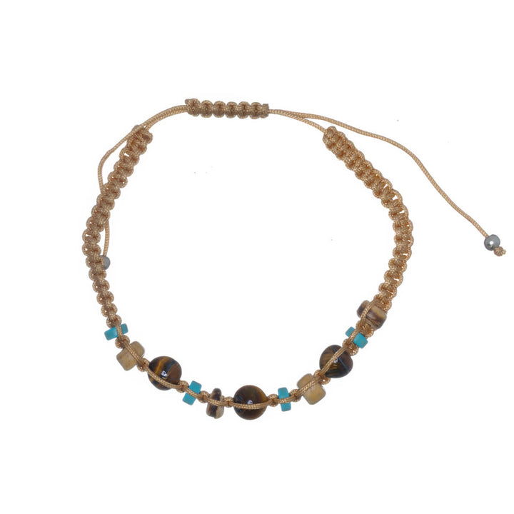 Braided bead bracelet, adjustable size