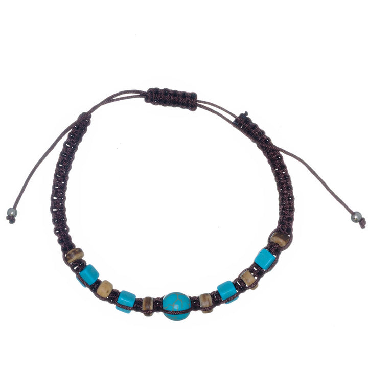 Braided bead bracelet, adjustable size