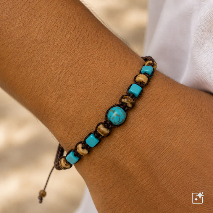Braided bead bracelet, adjustable size