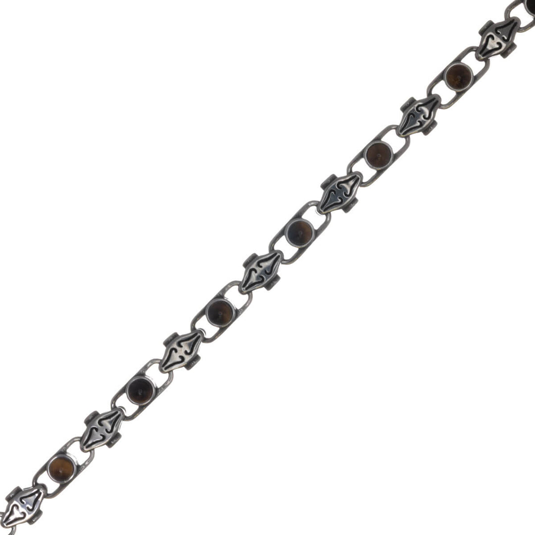 Mönstrat armband i stål med stenar för män (316L-stål)