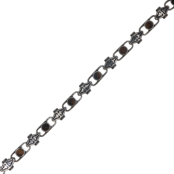 Mönstrat armband i stål med stenar för män (316L-stål)