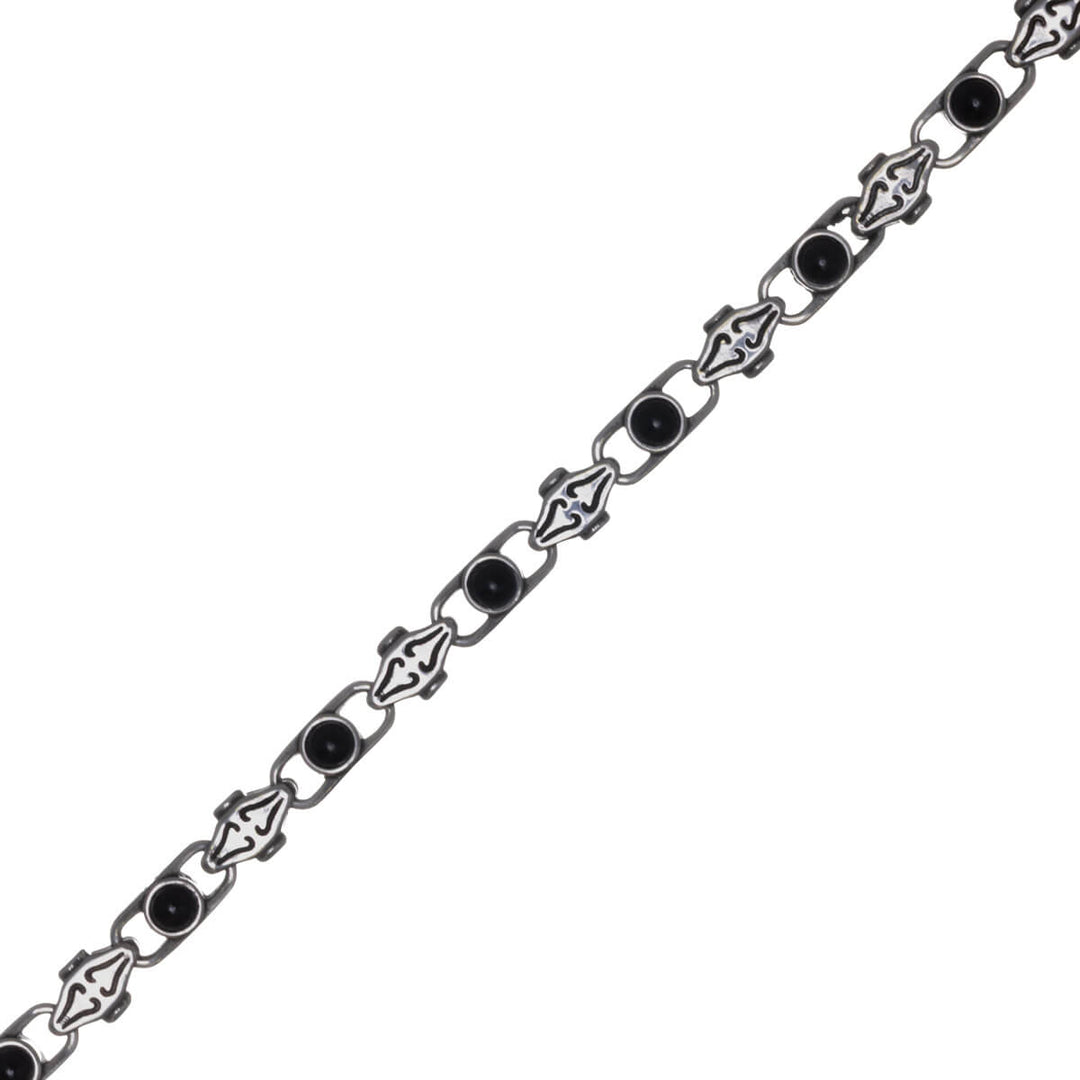 Mönstrat armband i stål med stenar för män (316L-stål)